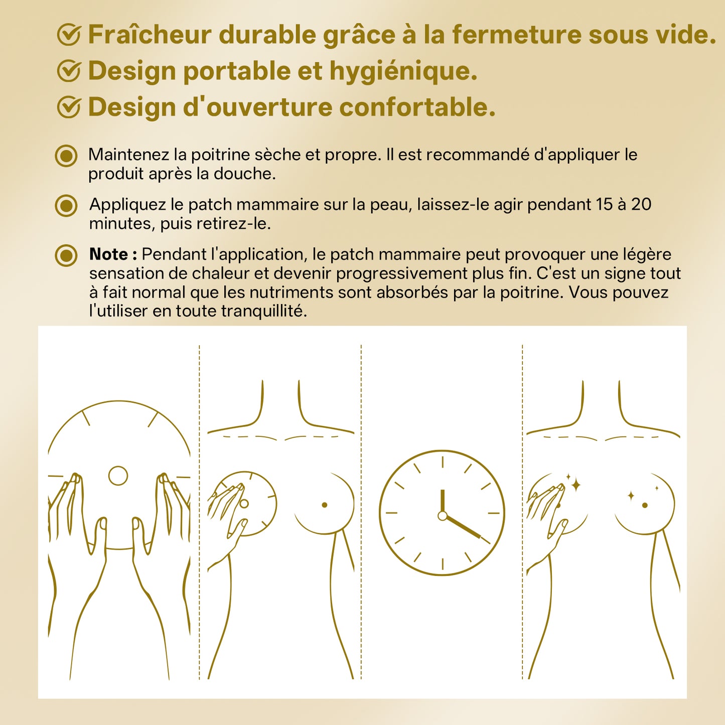 Magasin officiel phare |CleraLuxe® 🌞 Patch à la Gelée Royale Fermeté & Lift Sans danger pendant l'allaitement - Pour les problèmes tels que les seins peu développés, le relâchement, l'aplatissement, les plis cutanés et les mamelons foncés
