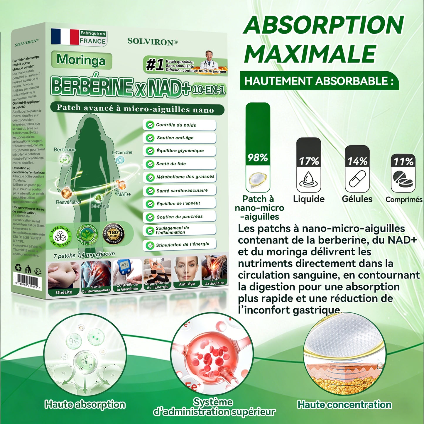 𝐅𝐨𝐫𝐦𝐮𝐥é 𝐩𝐚𝐫 𝐝𝐞𝐬 𝐌é𝐝𝐞𝐜𝐢𝐧𝐬🇫🇷|𝐒𝐎𝐋𝐕𝐈𝐑𝐎𝐍® 🎈 𝐌𝐨𝐫𝐢𝐧𝐠𝐚 𝐁𝐞𝐫𝐛𝐞𝐫𝐢𝐧𝐞 × 𝐍𝐀𝐃+ 𝐏𝐚𝐧𝐬𝐞𝐦𝐞𝐧𝐭 𝐌𝐢𝐜𝐫𝐨-𝐀𝐢𝐠𝐮𝐢𝐥𝐥𝐞𝐬 𝐀𝐯𝐚𝐧𝐜é 𝟏𝟎-𝐞𝐧-𝟏 (𝐑é𝐬𝐮𝐥𝐭𝐚𝐭𝐬 𝐕𝐢𝐬𝐢𝐛𝐥𝐞𝐬 𝐞𝐧 𝟕 𝐉𝐨𝐮𝐫𝐬)